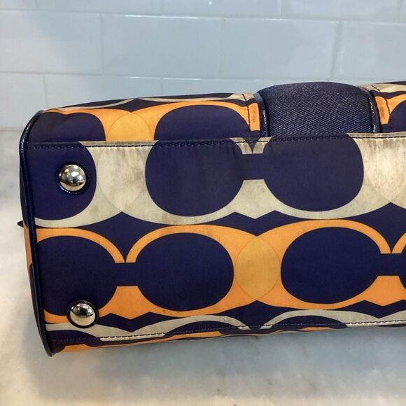 Coach Signature Nylon Linear Stripe Convertible Shoulder Bag - Picture 9 of 16